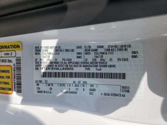 2020 FORD RANGER XL 1FTER1EH6LLA95652