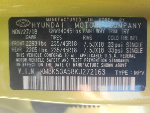 2019 HYUNDAI KONA ULTIM - KM8K53A58KU272163