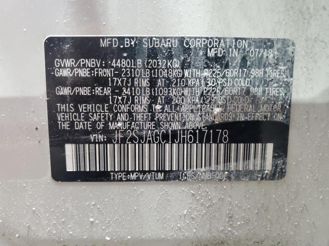 2018 SUBARU FORESTER 2 JF2SJAGC1JH617178