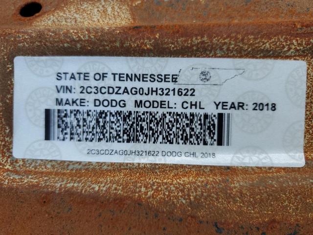 2018 DODGE CHALLENGER - 2C3CDZAG0JH321622