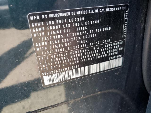 2019 VOLKSWAGEN TIGUAN SE 3VV2B7AX2KM163080
