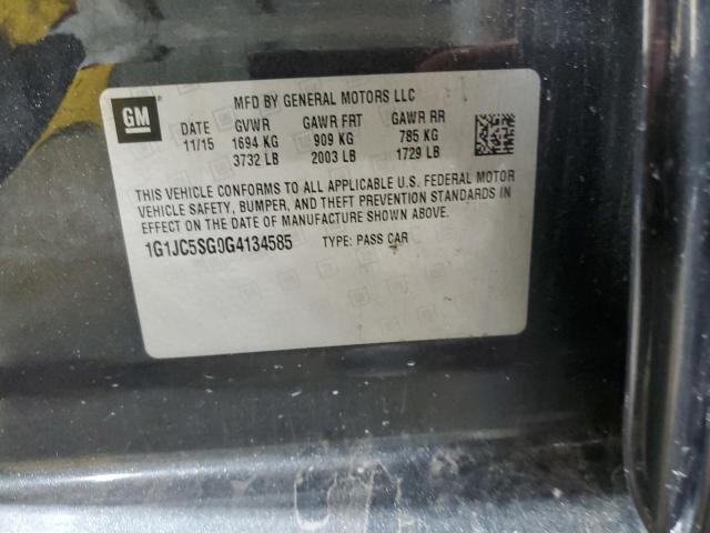 2016 CHEVROLET SONIC LT 1G1JC5SG0G4134585