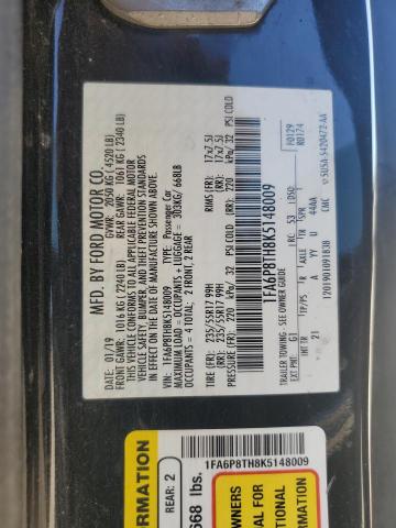 2019 FORD MUSTANG 1FA6P8TH8K5148009