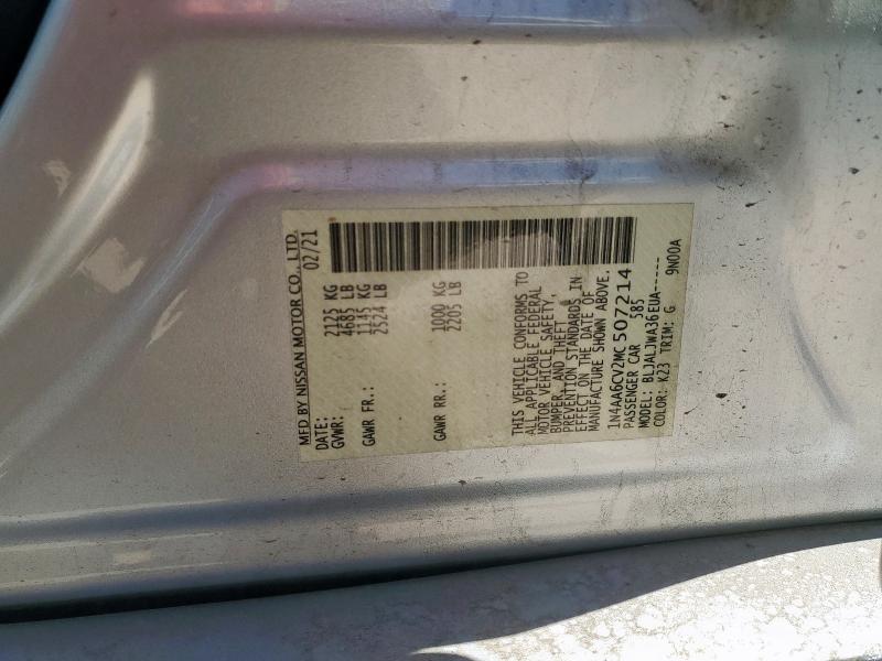 2021 NISSAN MAXIMA SV 1N4AA6CV2MC507214