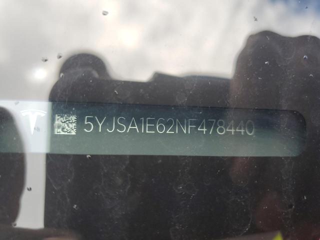2022 TESLA MODEL S 5YJSA1E62NF478440