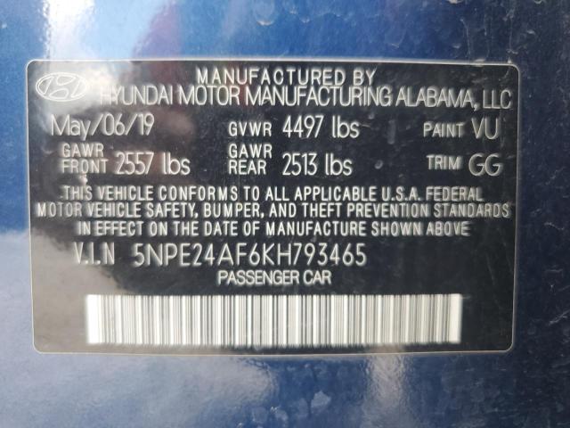2019 HYUNDAI SONATA SE 5NPE24AF6KH793465