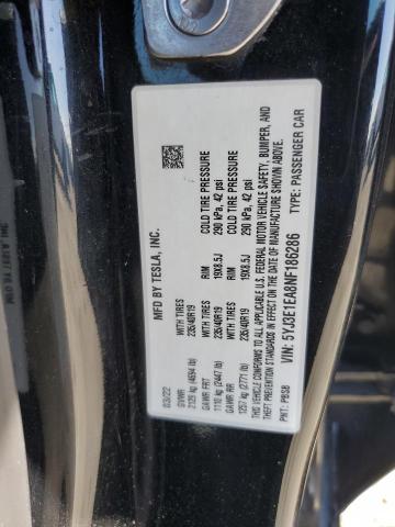 2022 TESLA MODEL 3 5YJ3E1EA8NF186286