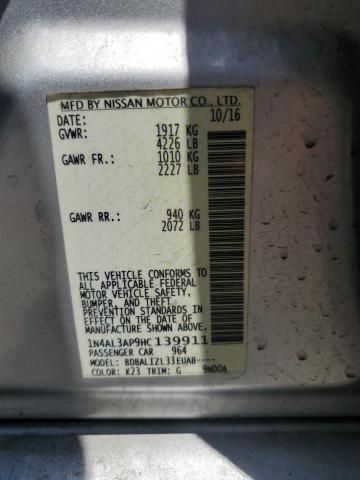 2017 NISSAN ALTIMA 2.5 - 1N4AL3AP9HC139911