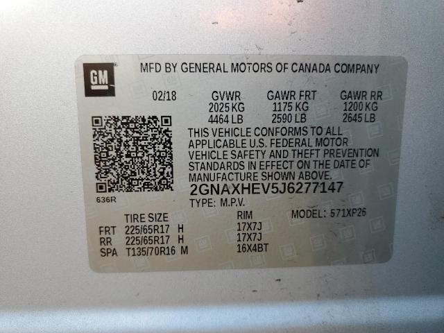 2018 CHEVROLET EQUINOX LS - 2GNAXHEV5J6277147