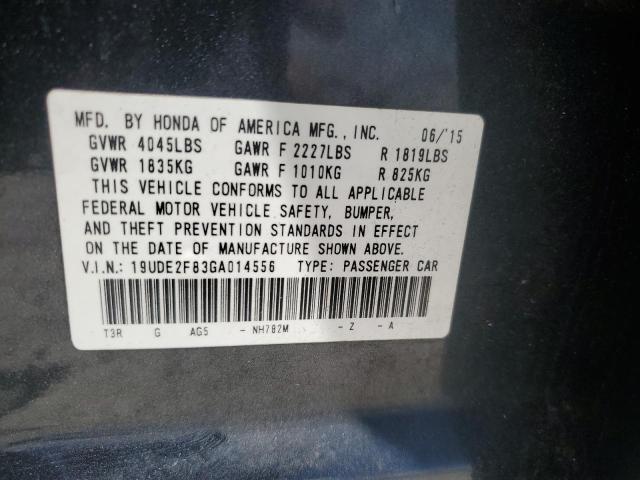 2016 ACURA ILX PREMIU 19UDE2F83GA014556