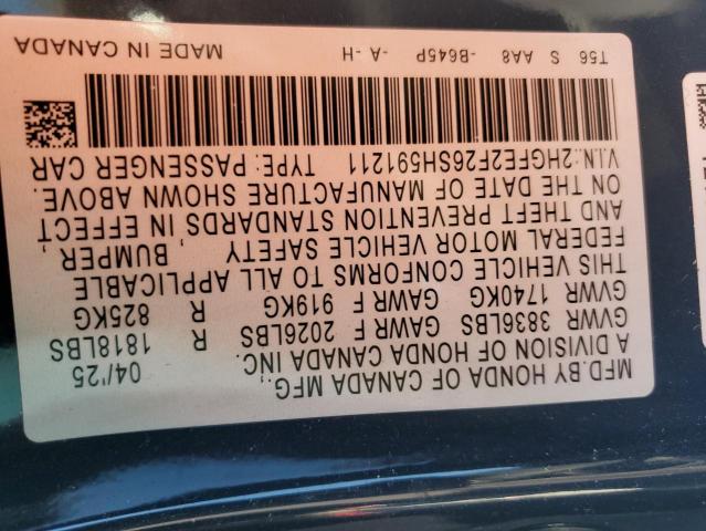 2025 HONDA CIVIC LX 2HGFE2F26SH591211