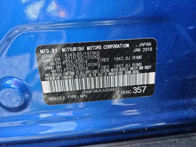 2018 MITSUBISHI OUTLANDER JA4AP3AU0JU004637