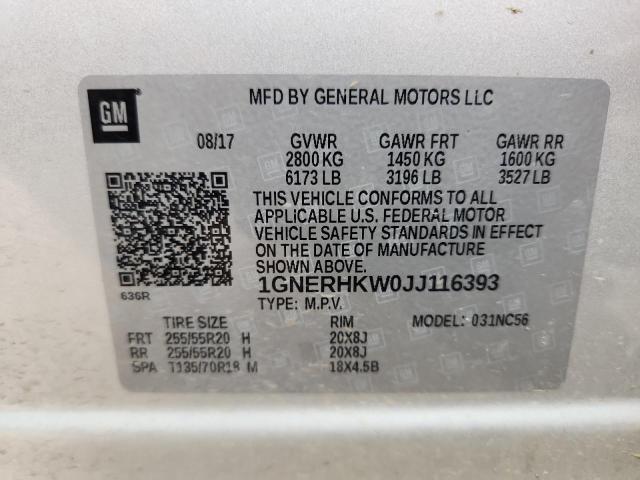 2018 CHEVROLET TRAVERSE L - 1GNERHKW0JJ116393