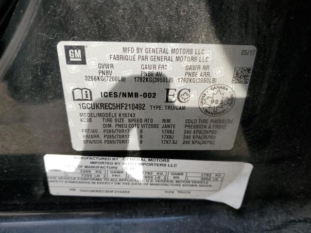 2017 CHEVROLET 1500 1GCUKREC5HF210492