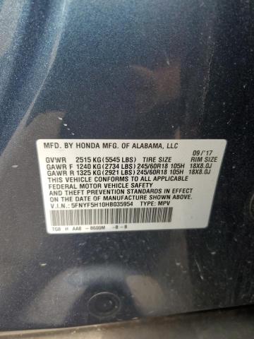 2017 HONDA PILOT LX 5FNYF5H10HB035954