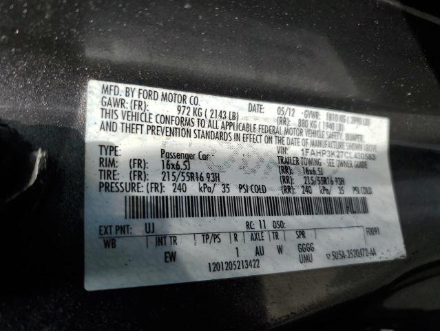 2012 FORD FOCUS SE - 1FAHP3K27CL430583