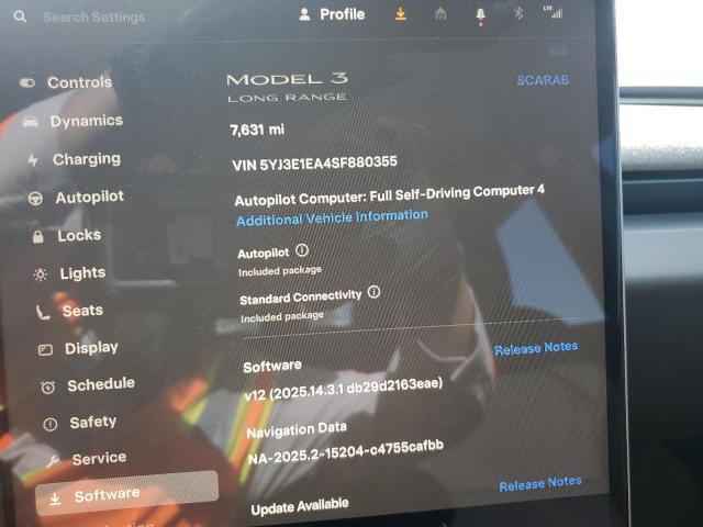 2025 TESLA MODEL 3 5YJ3E1EA4SF880355