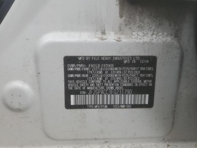 2015 SUBARU XV CROSSTR JF2GPACC3FG231790