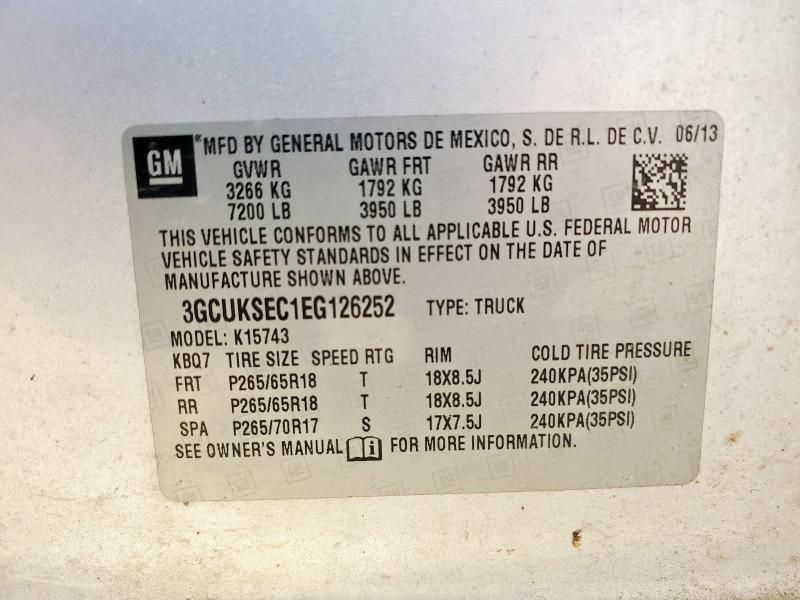 2014 CHEVROLET SILVERADO - 3GCUKSEC1EG126252