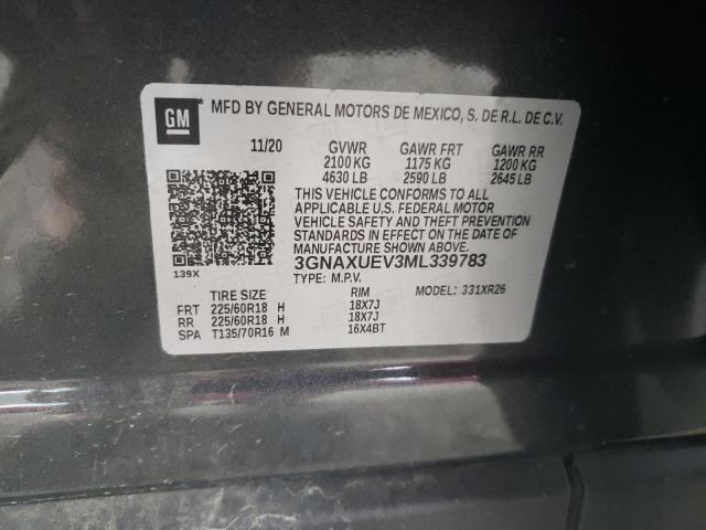 2021 CHEVROLET EQUINOX LT - 3GNAXUEV3ML339783