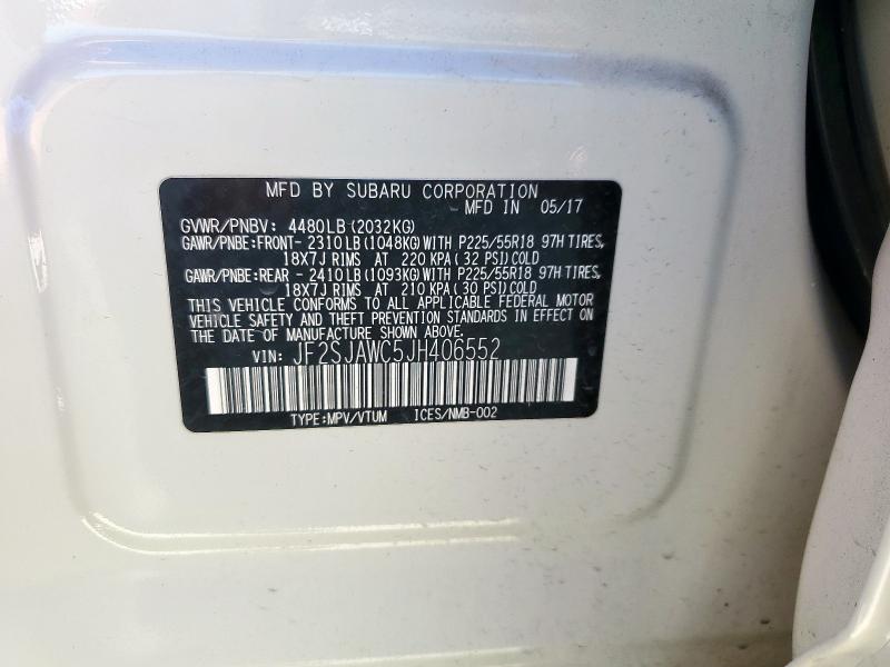 2018 SUBARU FORESTER 2 JF2SJAWC5JH406552