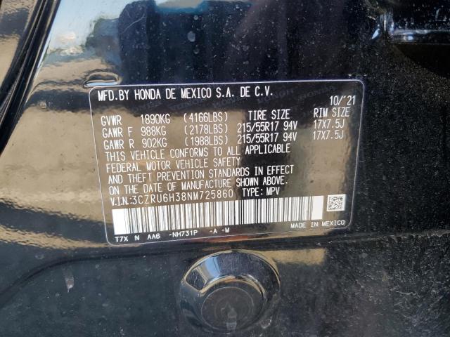 2022 HONDA HR-V LX 3CZRU6H38NM725860