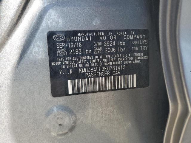 2019 HYUNDAI ELANTRA SE - KMHD84LF3KU781413