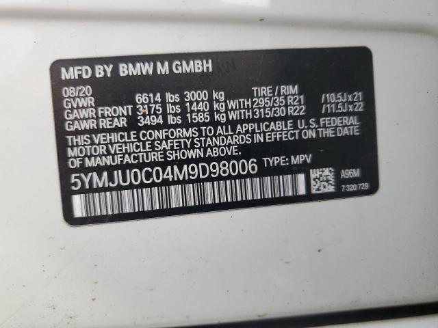 2021 BMW X5 M 5YMJU0C04M9D98006