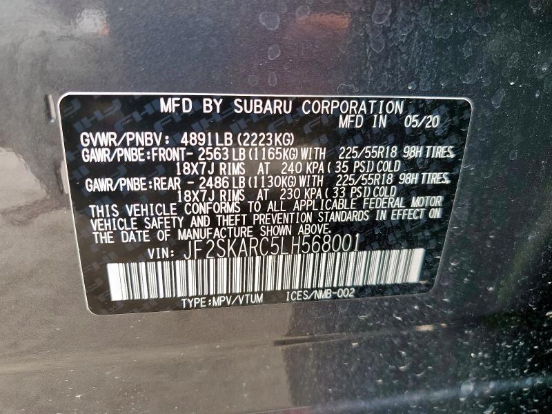 2020 SUBARU FORESTER S JF2SKARC5LH568001