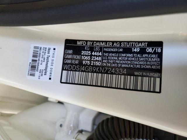 2019 MERCEDES-BENZ CLA 250 4M WDDSJ4GB9KN724334