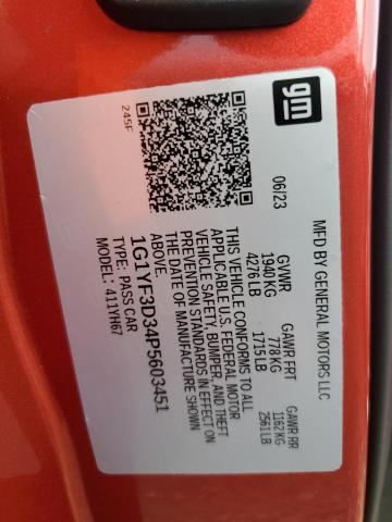 2023 CHEVROLET CORVETTE Z06 3LZ 1G1YF3D34P5603451
