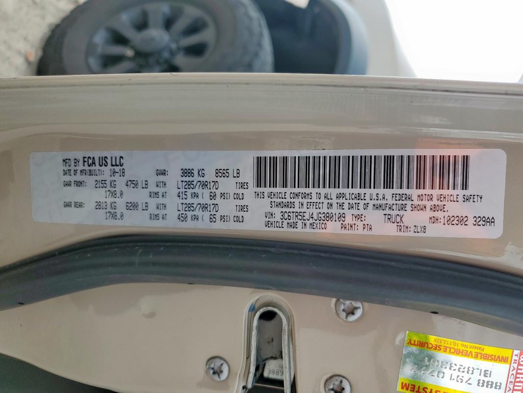 2018 RAM 2500 POWER 3C6TR5EJ4JG380109
