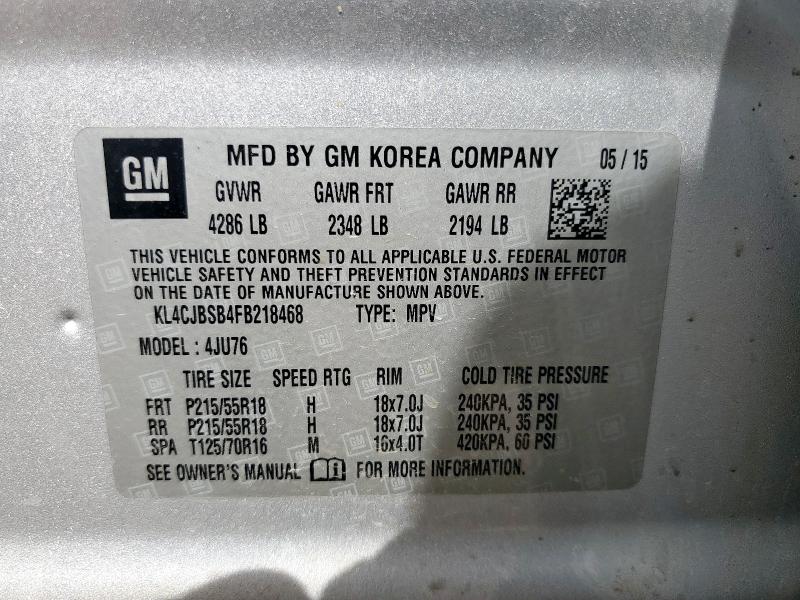 2015 BUICK ENCORE CON KL4CJBSB4FB218468