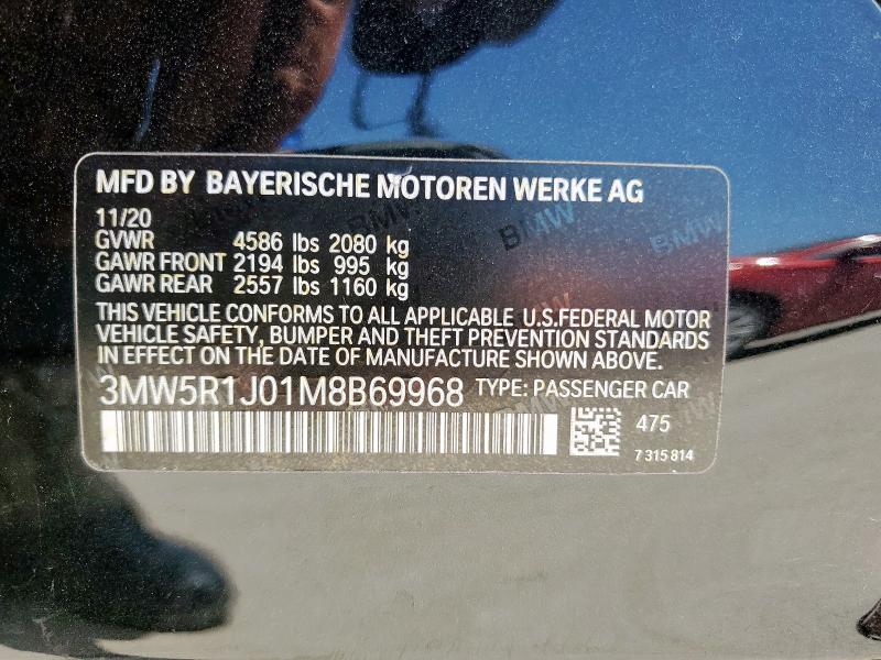 2021 BMW 330I 3MW5R1J01M8B69968