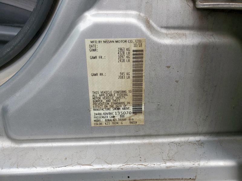2019 NISSAN ALTIMA SV - 1N4BL4DV8KC135070