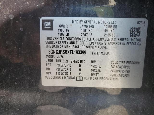 2015 CHEVROLET TRAX 1LT 3GNCJRSBXFL193399