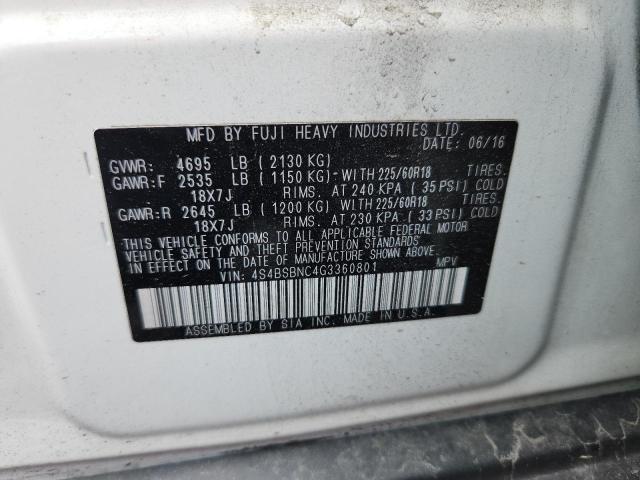 2016 SUBARU OUTBACK 2. 4S4BSBNC4G3360801