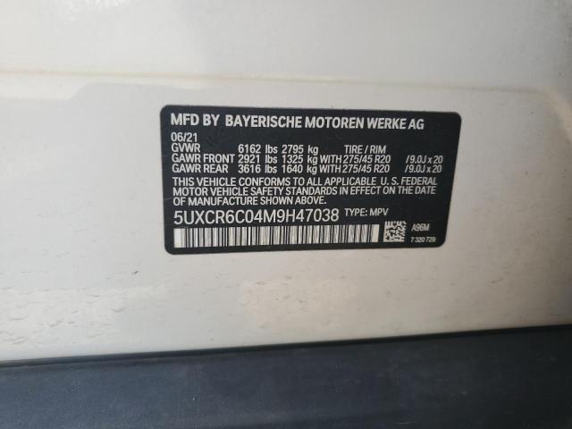 2021 BMW X5 XDRIVE4 5UXCR6C04M9H47038
