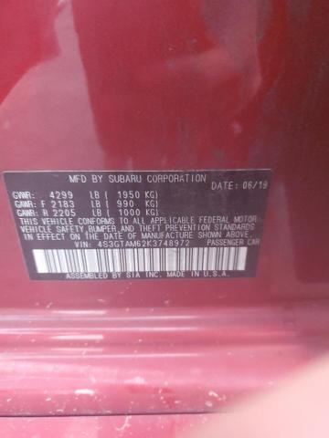 2019 SUBARU IMPREZA SP 4S3GTAM62K3748972