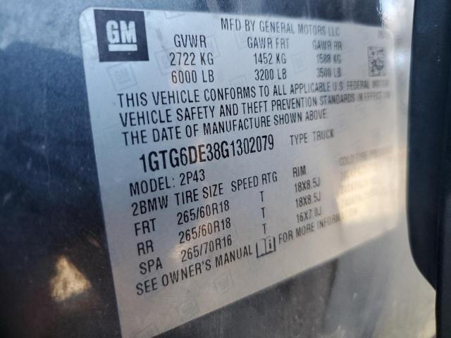 2016 GMC CANYON SLT 1GTG6DE38G1302079