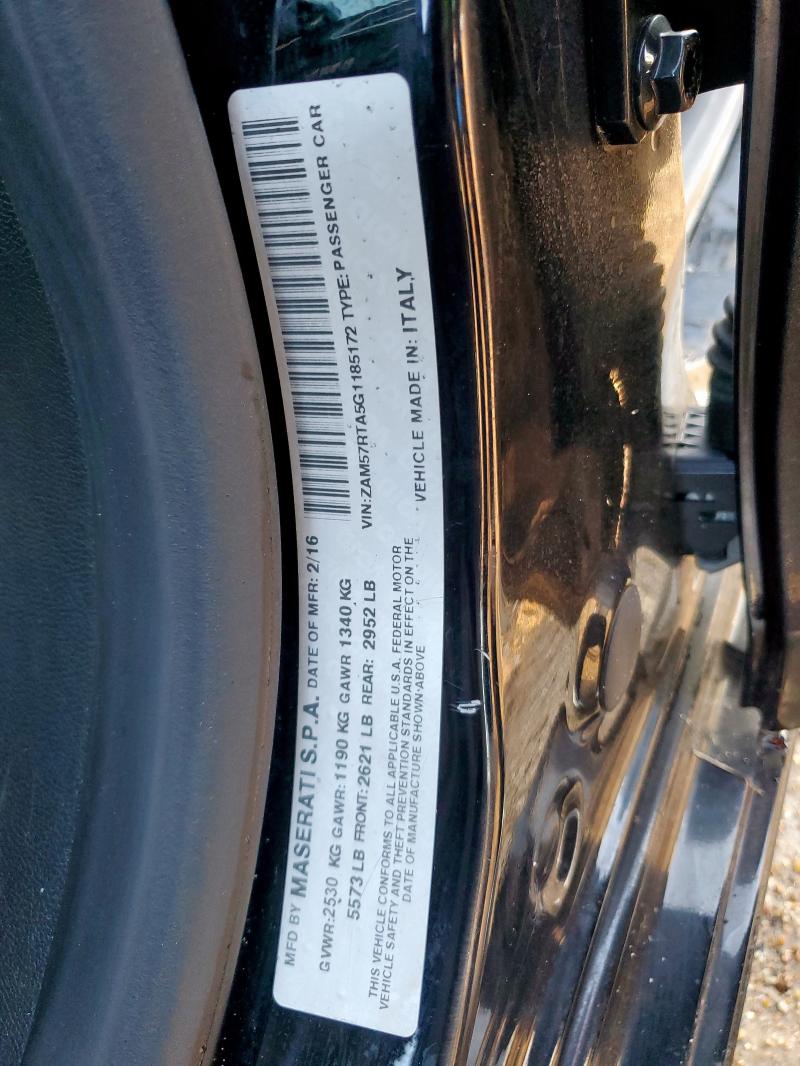 2016 MASERATI GHIBLI S ZAM57RTA5G1185172