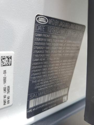 2020 LAND ROVER RANGE ROVE SALWR2SU1LA704534