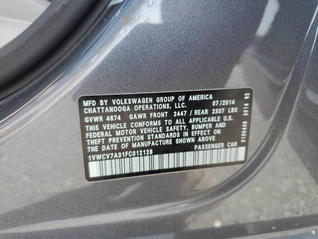 2015 VOLKSWAGEN PASSAT SEL 1VWCV7A31FC012128