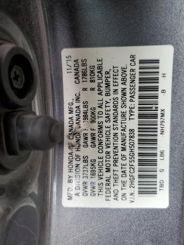 2016 HONDA CIVIC LX 2HGFC2F55GH507838