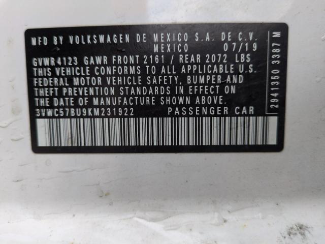2019 VOLKSWAGEN JETTA 3VWC57BU9KM231922