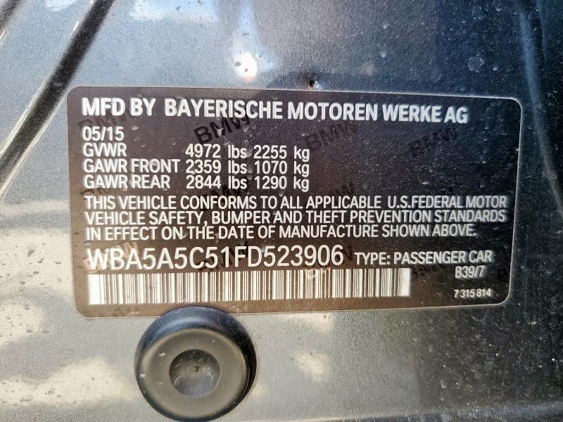 2015 BMW 528 I WBA5A5C51FD523906