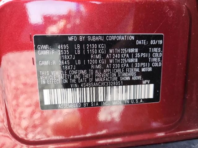 2019 SUBARU OUTBACK 2. - 4S4BSANCXK3328051