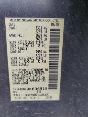 2011 NISSAN ARMADA PLA - 5N1AA0NE5BN606918