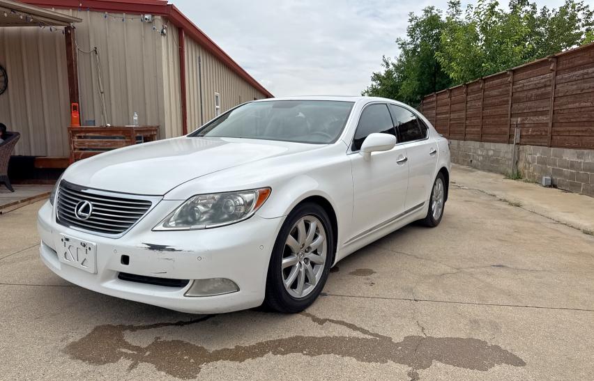 LEXUS LS 460 2009 white sedan 4d gas JTHBL46F595087928 photo #3