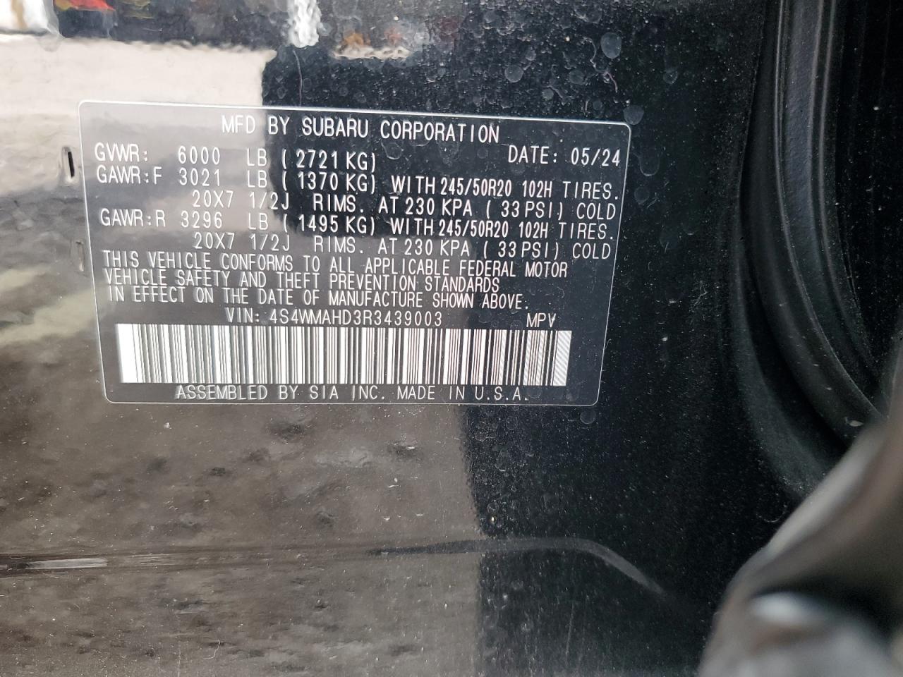 SUBARU ASCENT ONYX EDITION